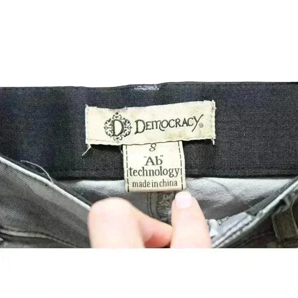 Democracy Ab Technology Jeans Size 8 Tapered Ankle Camo Stretch Elastic Waist - Picture 6 of 11